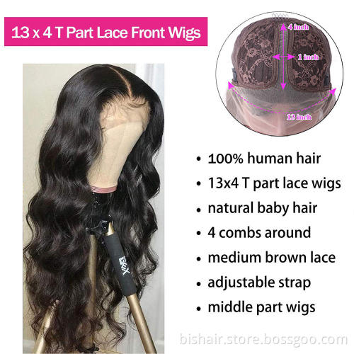 Factory price hair products Brazilian body wave Real Wig for Black Women 13x4 Lace Frontal Wig Body wave 100% human hair wig